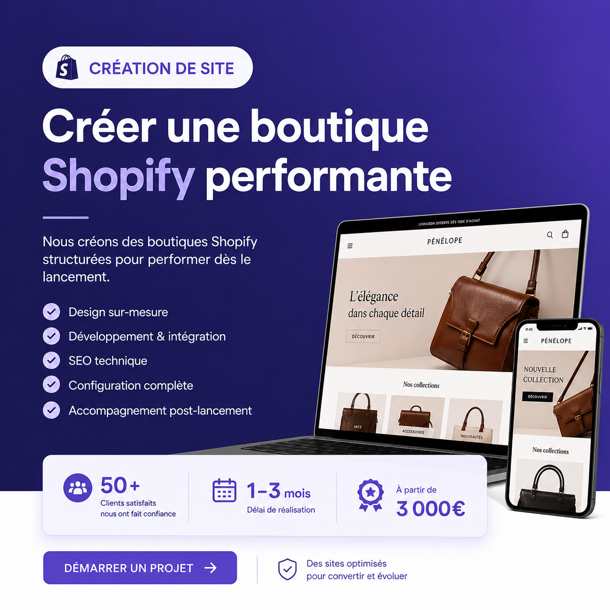 Illustration du service de création de site Shopify sur mesure par Magify
